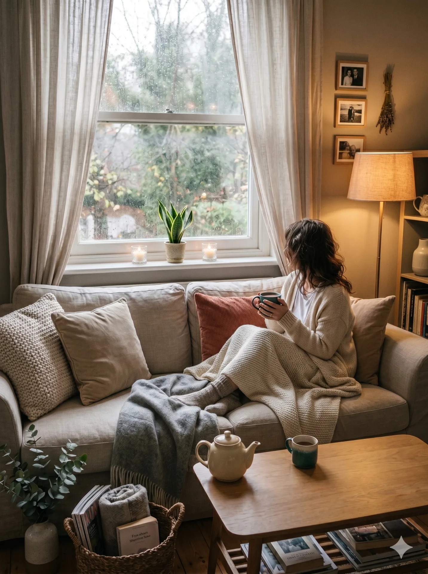 Ambiance Cocoon Cosy : Le silence visuel, mais avec un plaid.