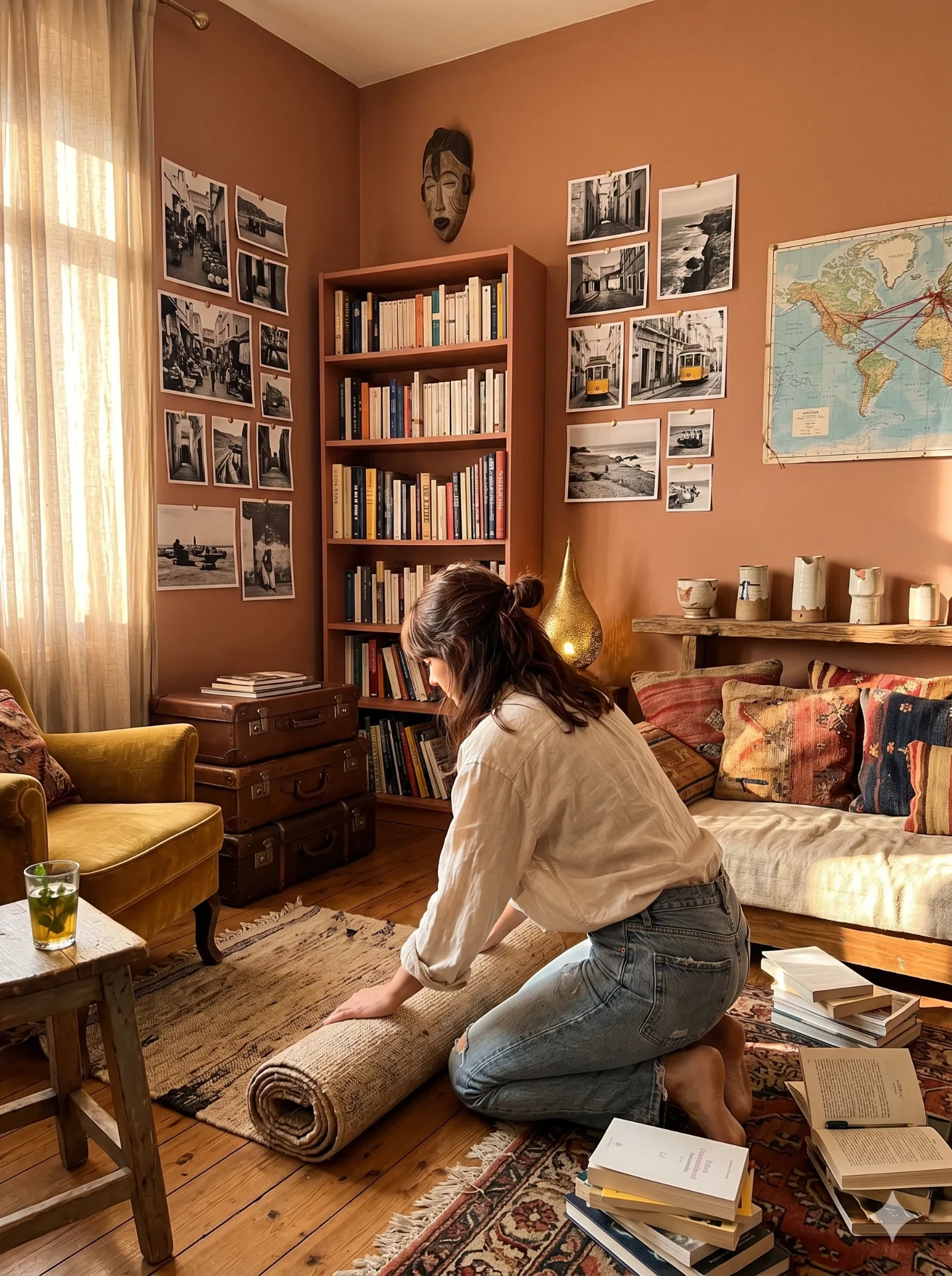 Ambiance Globe-Trotteuse : Ton chez-toi, c'est ton carnet de voyage à 360°.